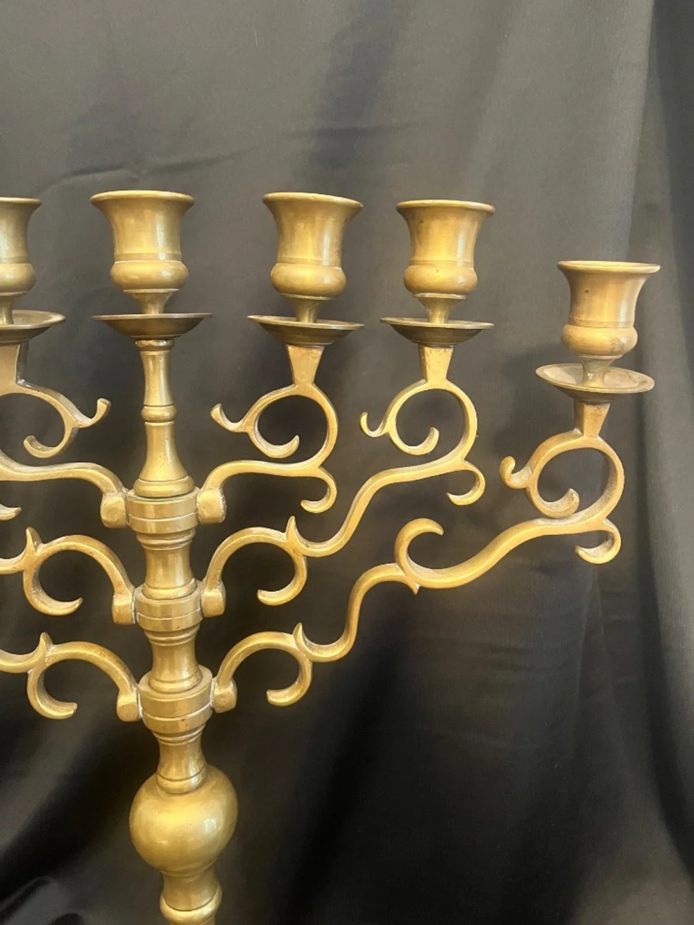 Grand 19th Century Brass Chanukah Menorah